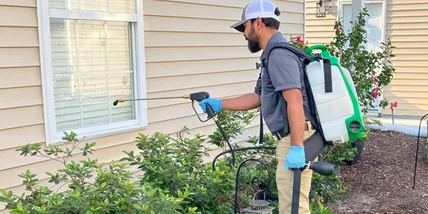 spraying exterior of home